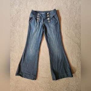 Vintage Dollhouse Blue Low Rise Flare Leg Jeans Juniors Size 3 Nautical